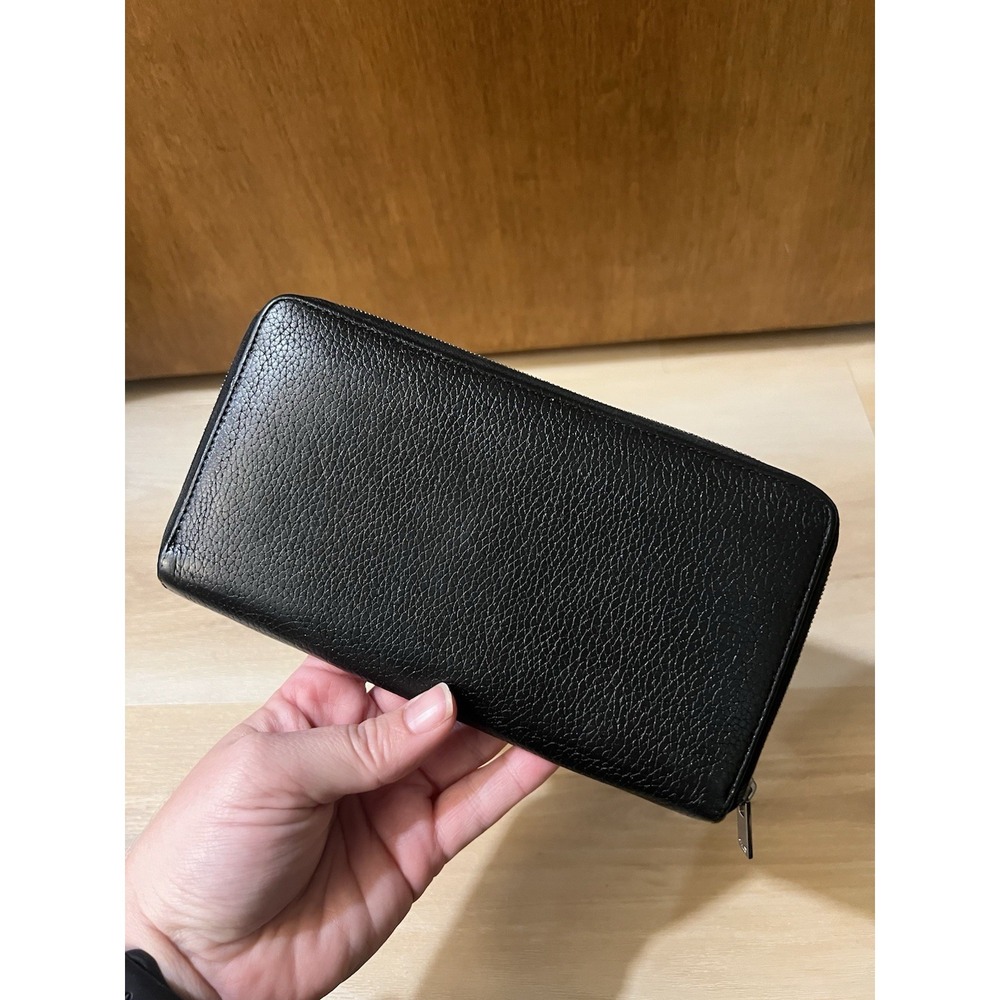 Celine Large Zipped Wallet Black & Yellow Calfskin Long Wallet Made in Italy COA - Picture 4 of 11